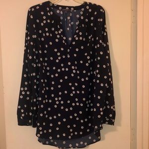 Blue and White Polka Dot Madison Blouse